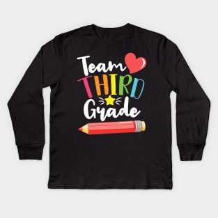 Team Third Grade Cute Back To School Gift For Teachers and Students Kids Long Sleeve T-Shirt